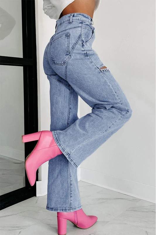 RHINESTONES STRAIGHT LEG JEANS