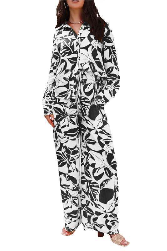 MONOCHROME FLORAL JUMPSUIT