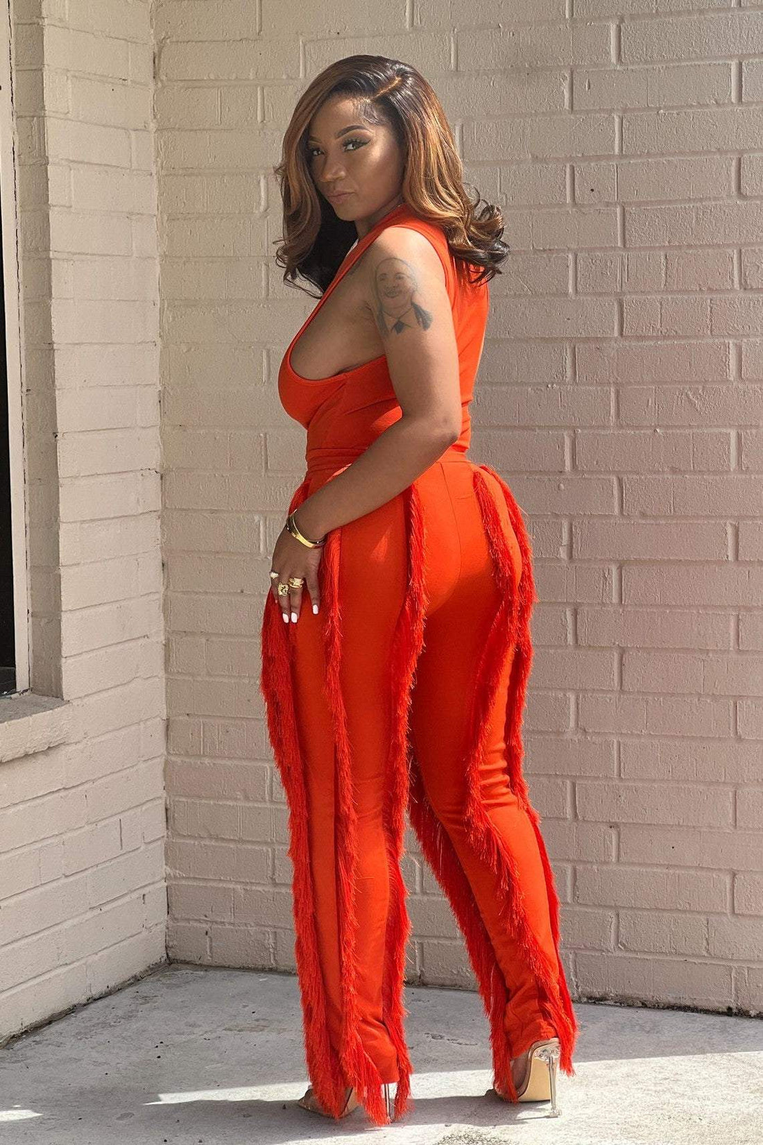 TANK TOP STRIP FRINGE PANT SETS