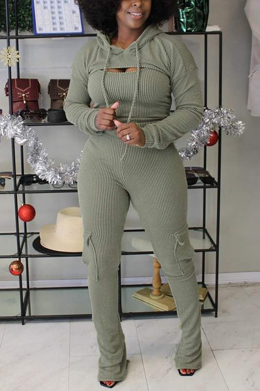 LONG SLEEVE BODYCON JUMPSUIT SET