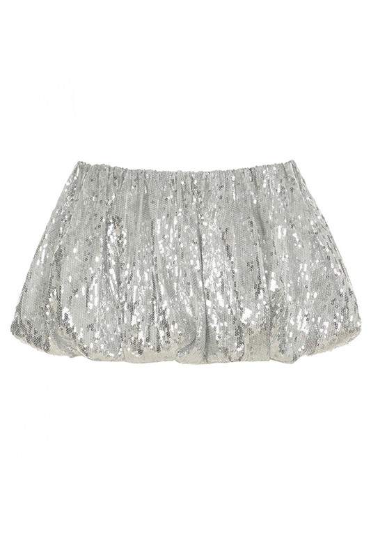 SEQUINED BUBBLE MINI SKIRT
