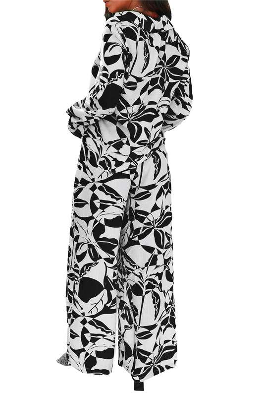 MONOCHROME FLORAL JUMPSUIT