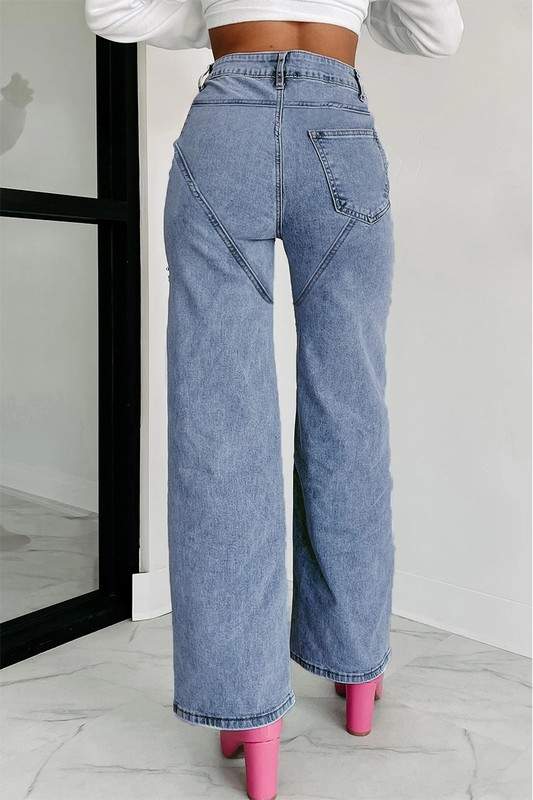RHINESTONES STRAIGHT LEG JEANS