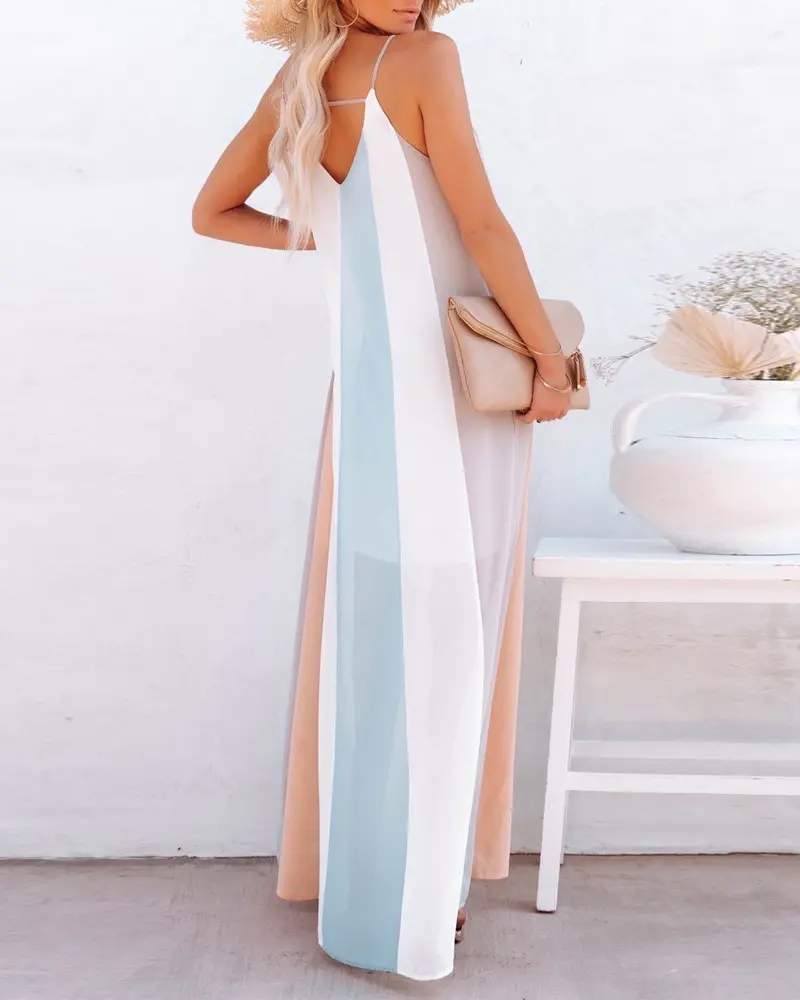 Casual Spaghetti Strap Maxi Dress