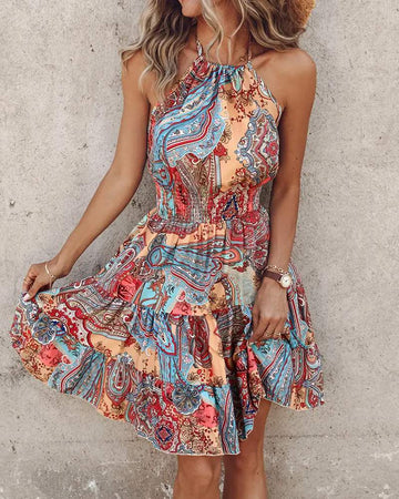 Boho Summer Dress, Sleeveless Fit & Flare