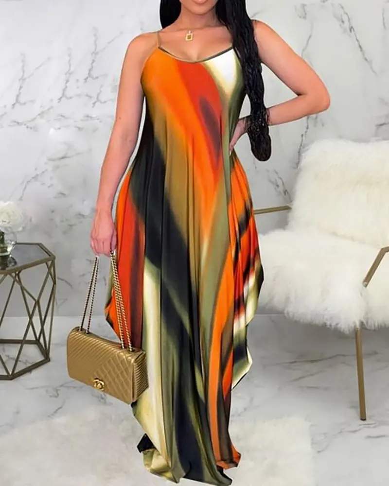 Stylish Maxi Dress, Vibrant Summer Look