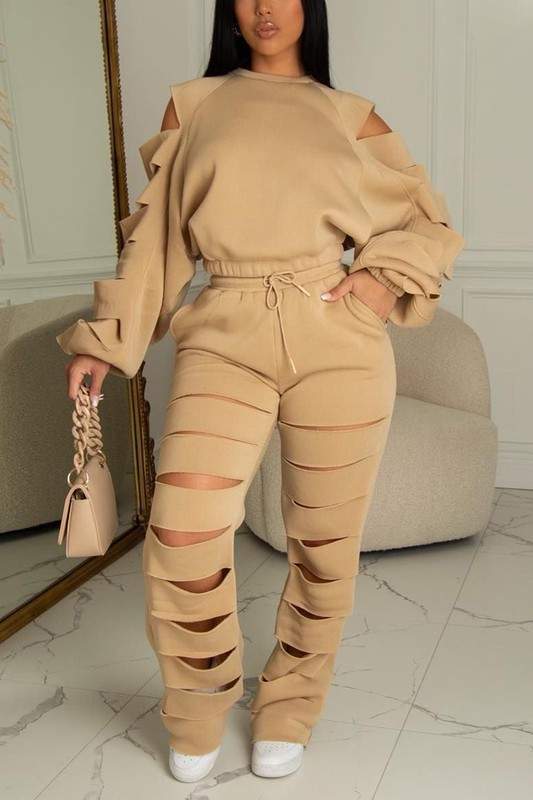Trendy Cut-Out Jogger Set for Women
