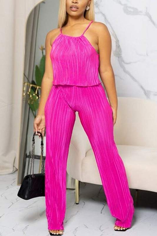 PLEATS CAMI AND PANTS SET