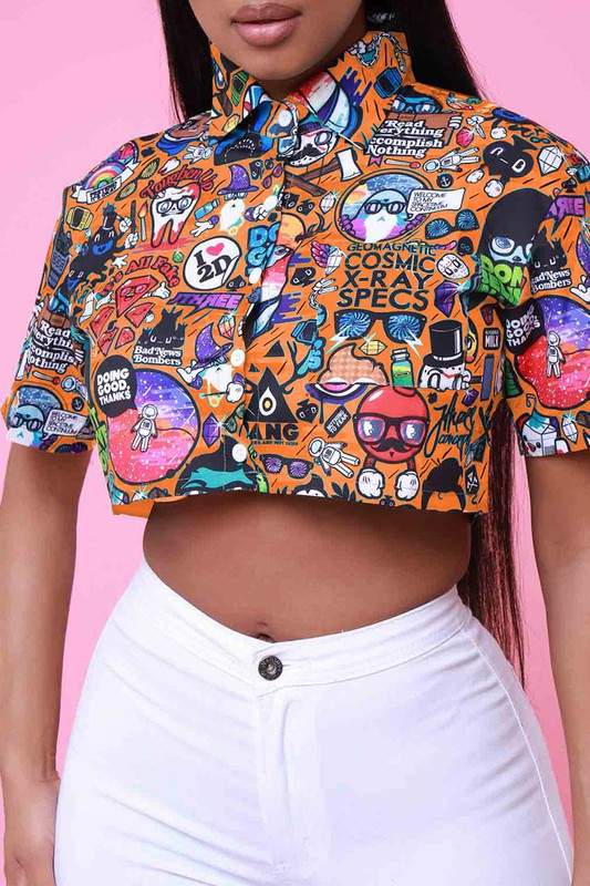 GRAPHIC CROP SHIRT