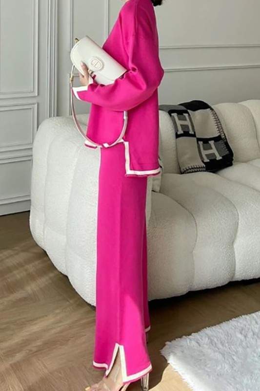 LONG SLEEVES AND WIDE LEG PANTS MATCHING SET