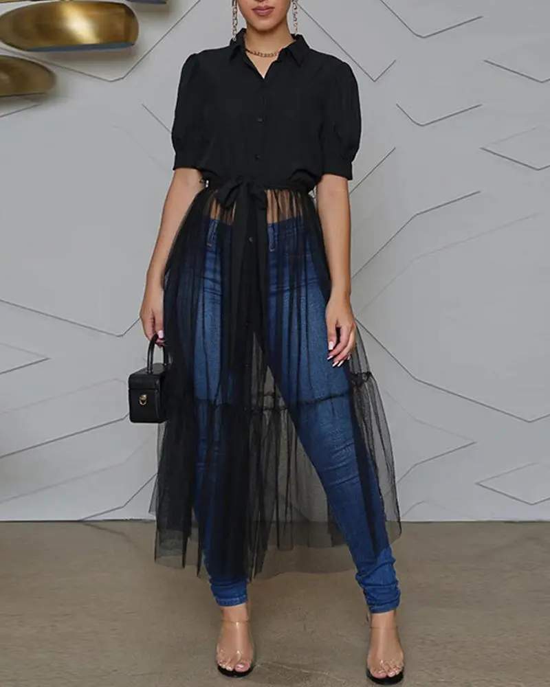 Button-Up Shirt Dress, Stylish Casual Wear
