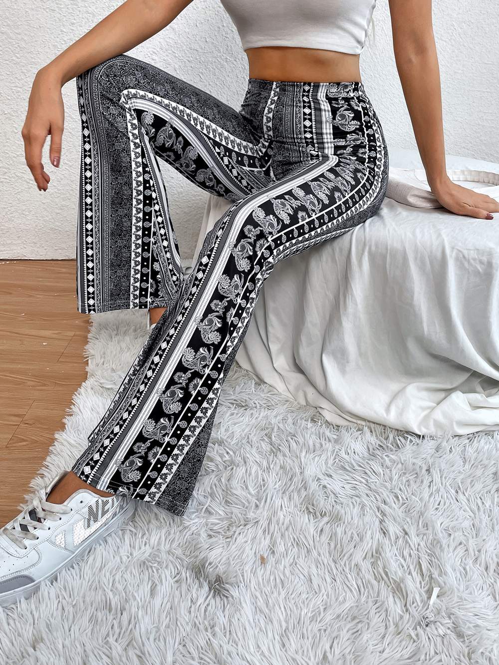 Athleisure Pants and Top Set, Floral Design