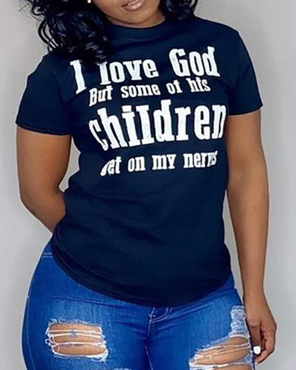 Funny Graphic Tee: I Love God & His Children