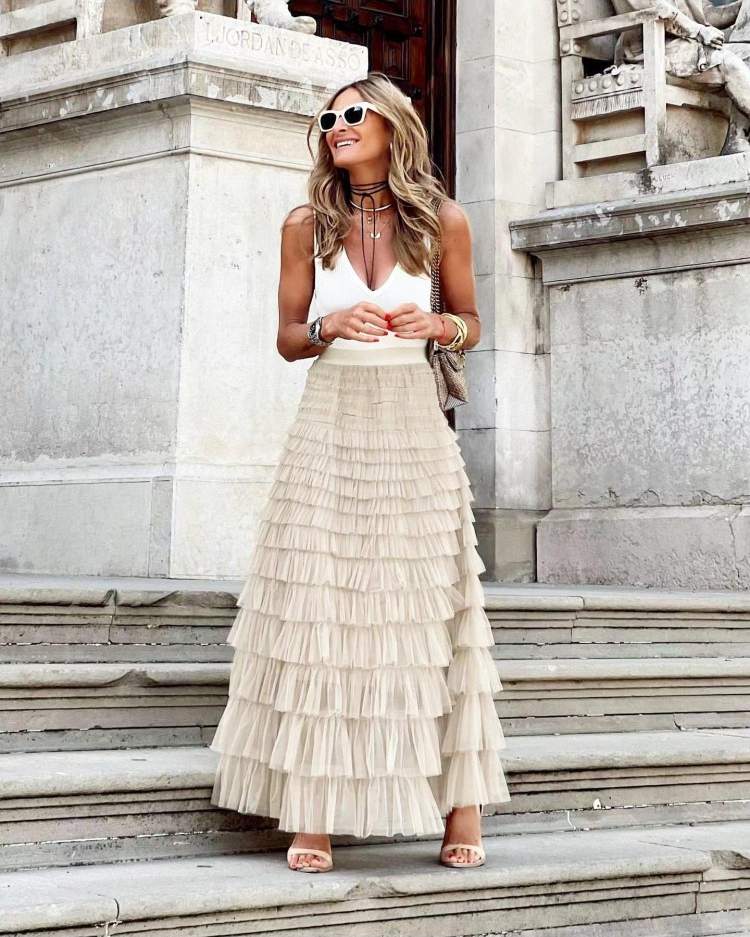 Maxi Ruffle Skirt - Stylish Easy Wear