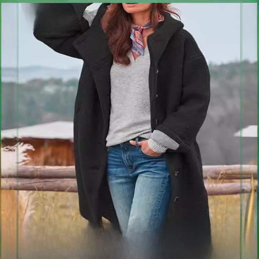  STREET HIPSTER TRENCH  LONG SLEEVE LOOSE  COAT 