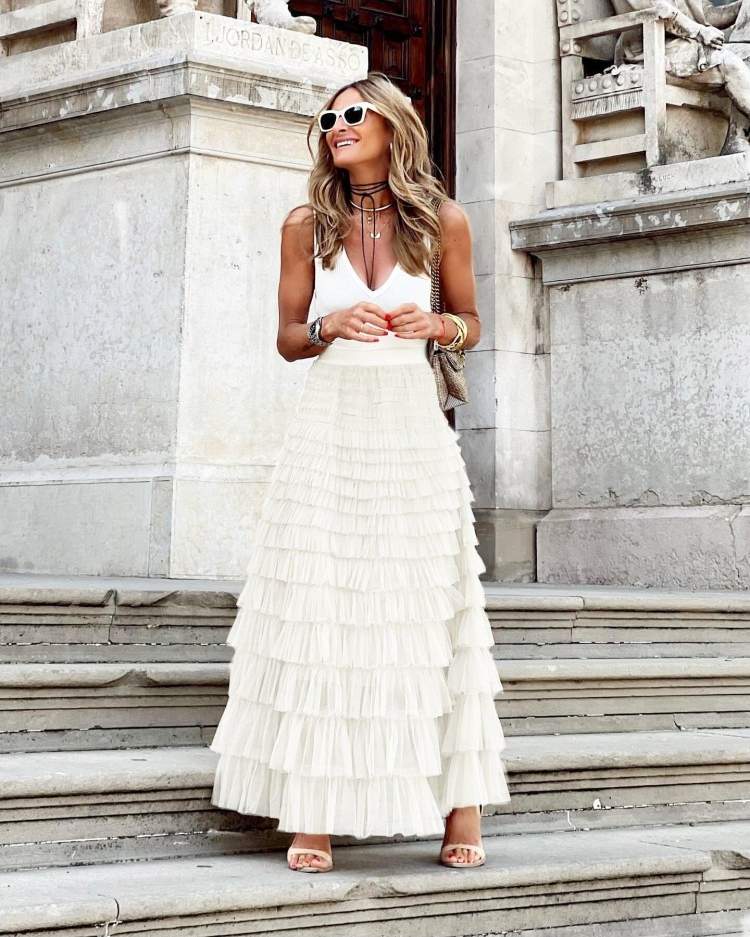 Maxi Ruffle Skirt - Stylish Easy Wear