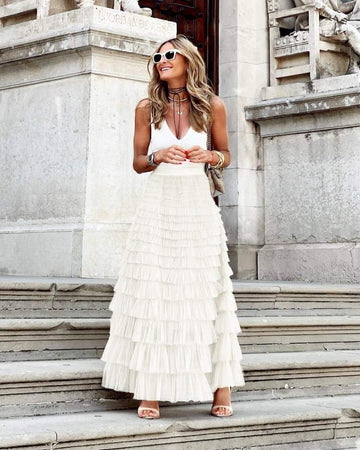 Maxi Ruffle Skirt - Stylish Easy Wear