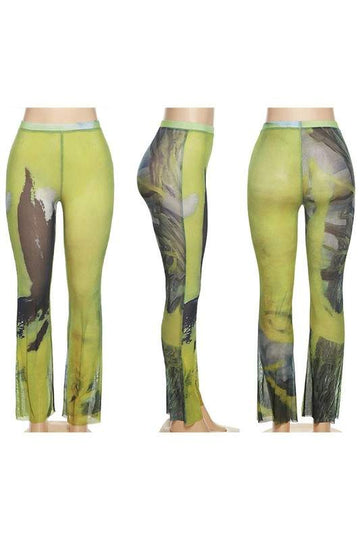 GRAPHIC MESH LONG PANTS