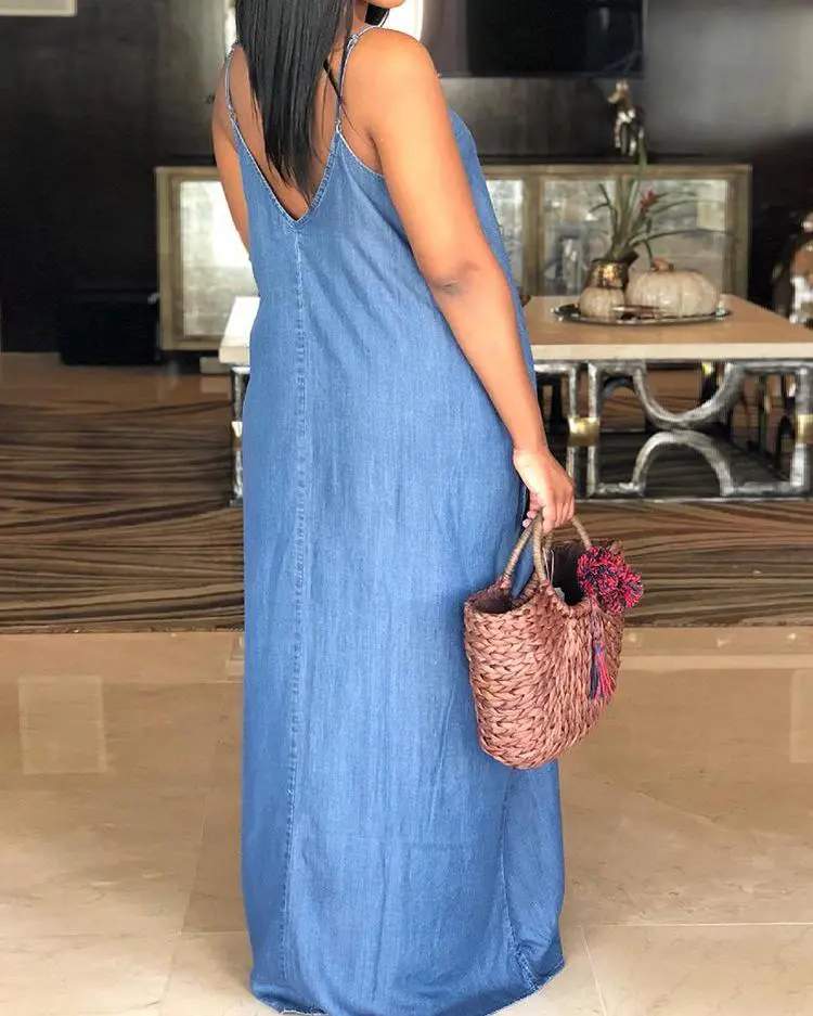 Denim Sundress, Relaxed Bohemian Style