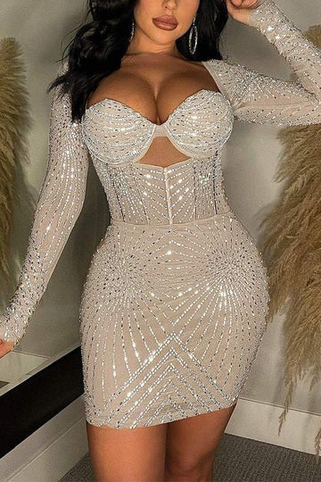 RHINESTONES PARTY DRESS