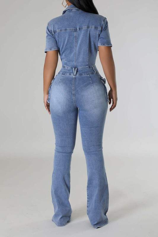 STRETCH DENIM JUMPSUITS