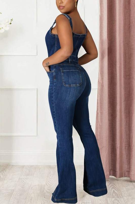 DENIM TANK JUMPSUITS