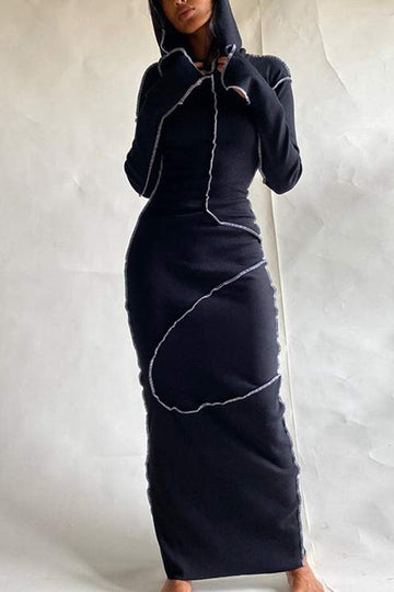 INSIDE OUT HOODED LONGLINE DRESS