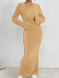 2PCS SET SOLID COLOR LONG SLEEVE TOP AND SKIRT - Missyess
