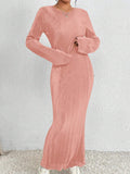 2PCS SET SOLID COLOR LONG SLEEVE TOP AND SKIRT - Missyess