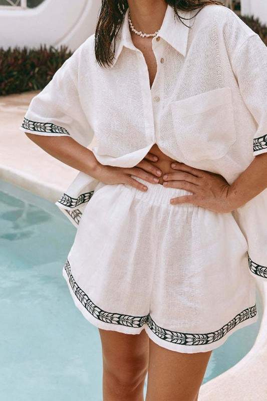 COLLARED TOP SHORTS SET