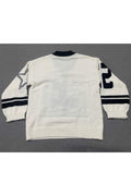 NUMBER PRINT V NECK SWEATER