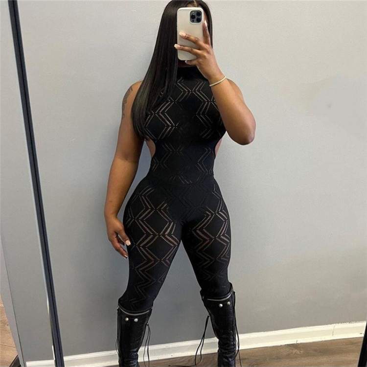 SEXY CUTOUT BACKLESS SLEEVELESS BODYCON JUMPSUIT FOR WOMEN