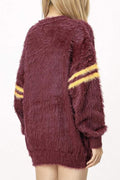 NUMBER PRINT PULLOVER SWEATER