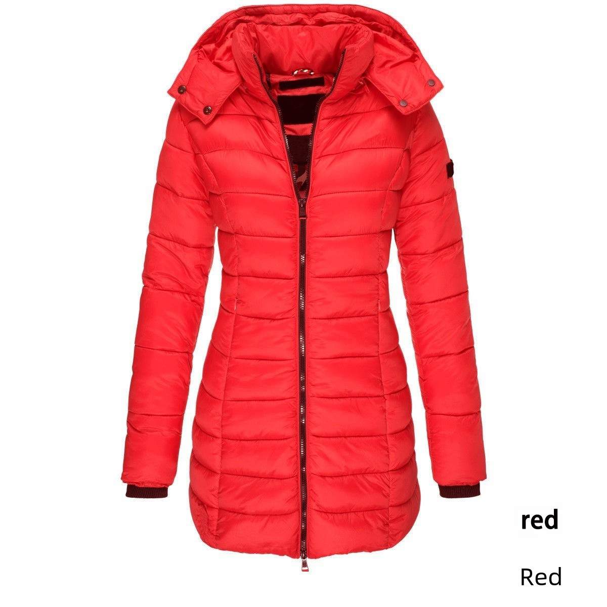   WOMEN S MID LENGTH SLIM FIT COTTON PADDED JACKET WARM DOWN COTTON PADDED JACKET
