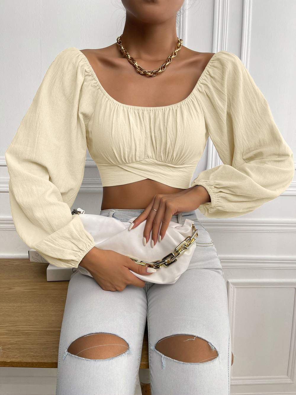 Women’s Puff Sleeve Blouse, Casual Layering Piece