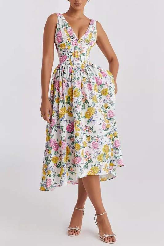 FLORAL PRINT MIDI DRESS