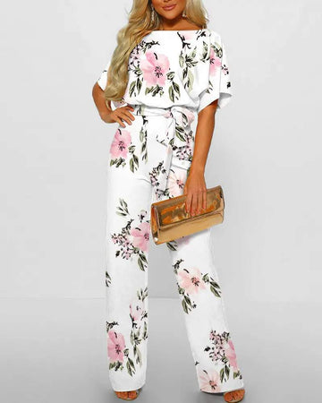 Casual Women's Floral Jumpsuit Outfit