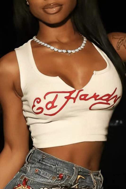 Trendy Ed Hardy Tank: Graphic Crop Top