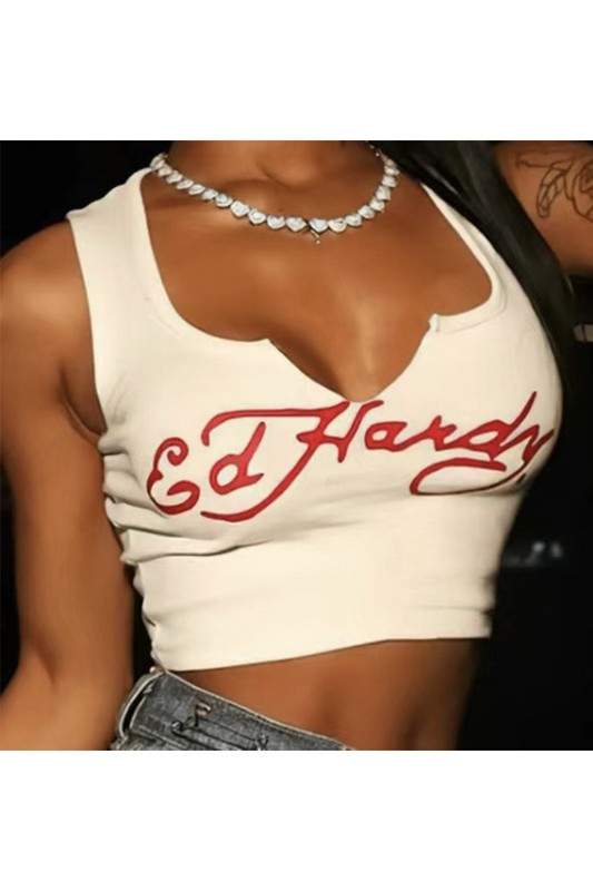 Trendy Ed Hardy Tank: Graphic Crop Top