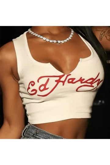 Trendy Ed Hardy Tank: Graphic Crop Top