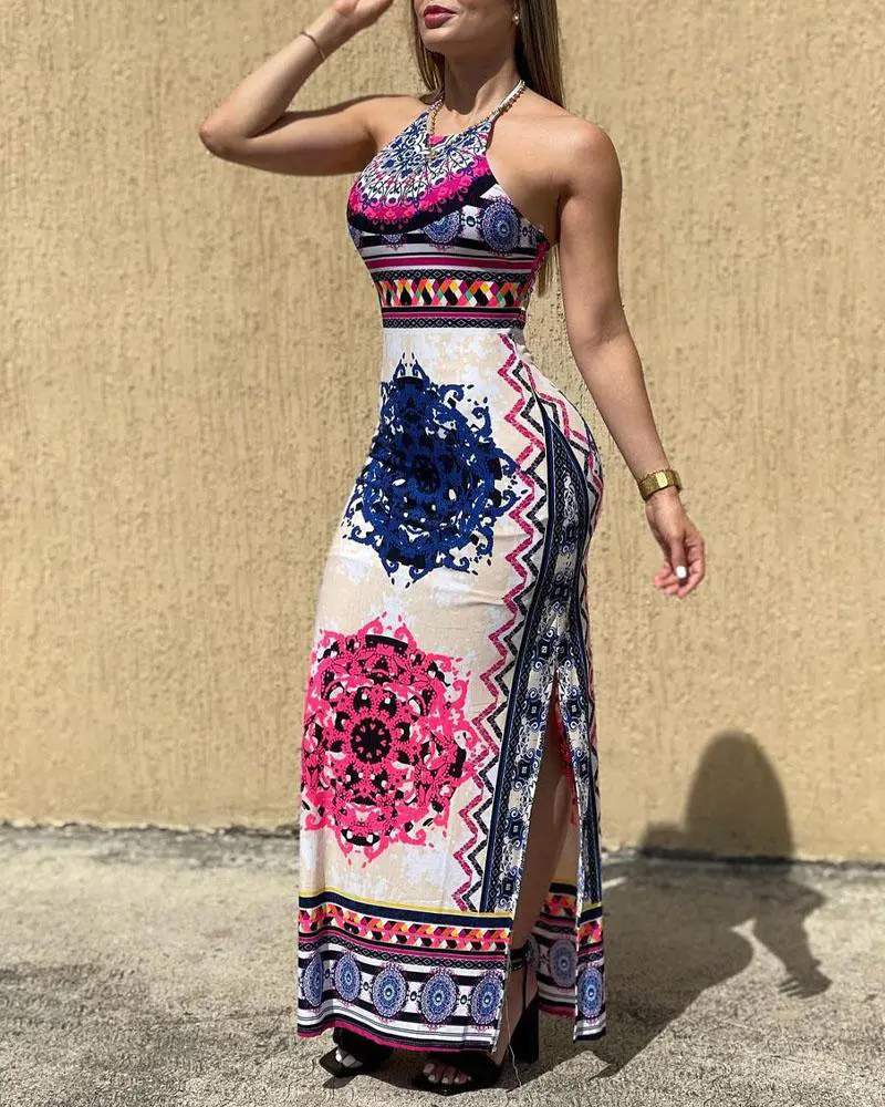 Fashionable Bodycon Slit Dress
