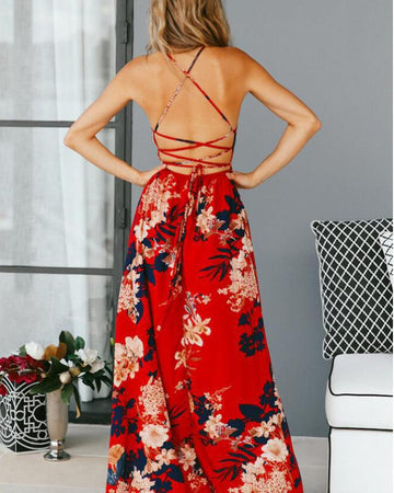 Adjustable Back Summer Dress for Vacations