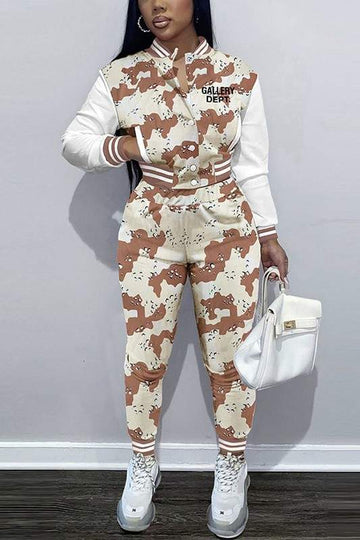 Printed Bomber Jacket and Pants Set