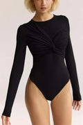 PLEATED BODYSUIT TOP
