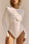 PLEATED BODYSUIT TOP