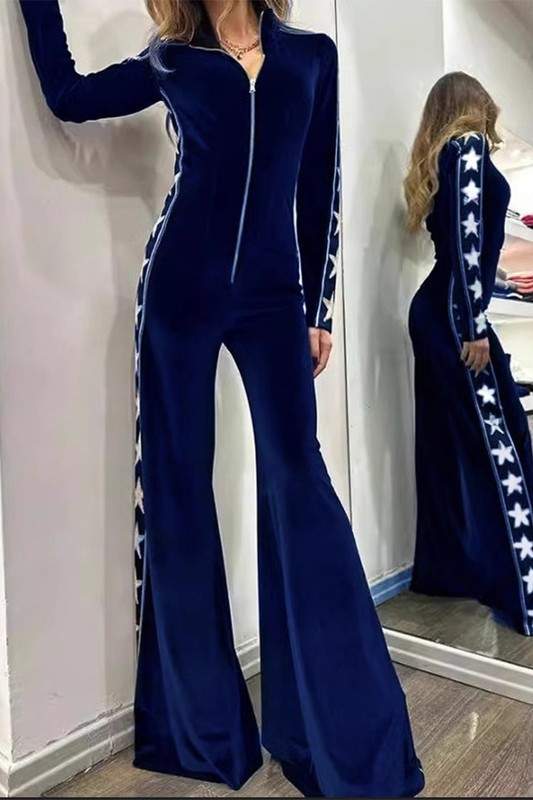 VELVET STAR ACCENT JUMPSUIT
