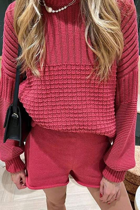 KNIT CROCHET TOP SHORTS SET
