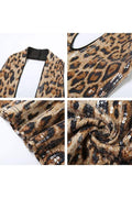 LEOPARD SEQUINS HALTER MINI DRESS
