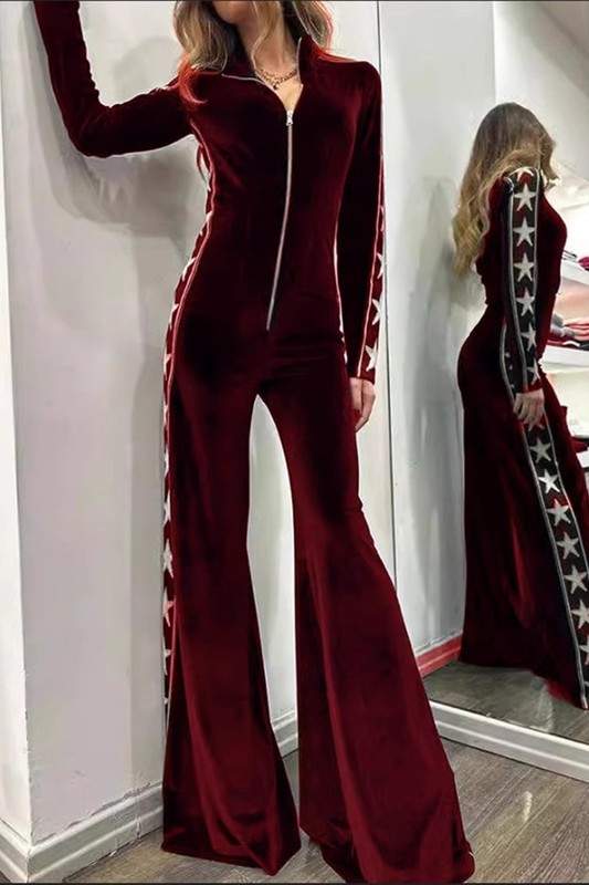 VELVET STAR ACCENT JUMPSUIT