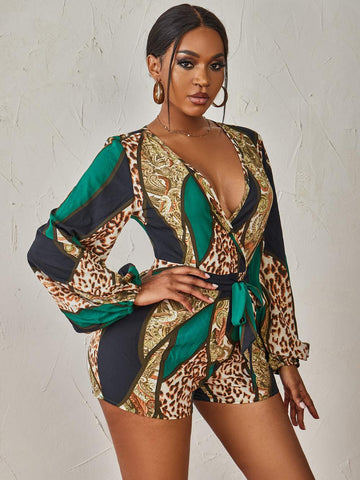 Floral Print Romper, Trendy One-Piece Outfit
